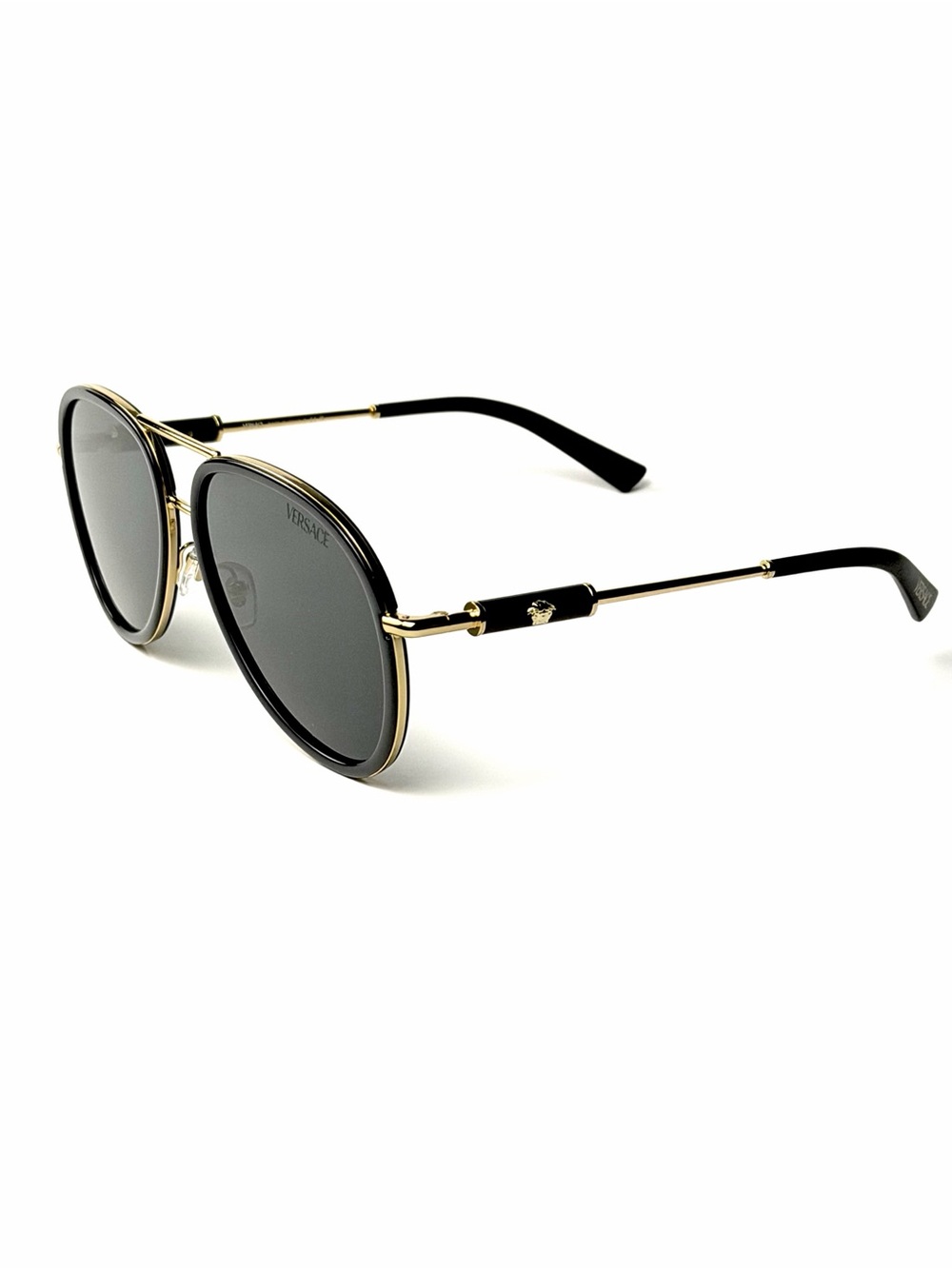 Versace Mod 2260 1002/87 Black Gold Aviator Pilot Authentic New - Picture 11 of 13